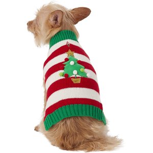 Frisco Striped Christmas Tree Dog & Cat Christmas Sweater