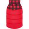 Show in main carousel: Frisco Mediumweight Boulder Plaid Insulated Dog & Cat Puffer Coat, Red, X-Small slide 4 of 10