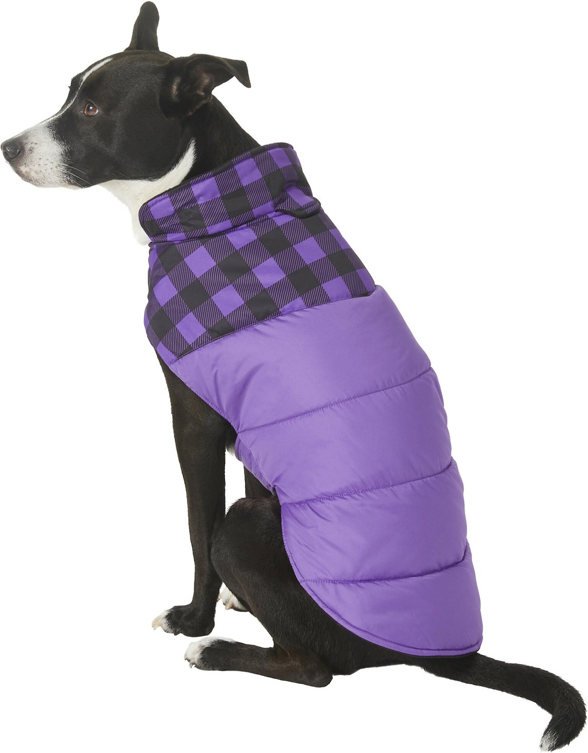 FRISCO Mediumweight Boulder Plaid Insulated Dog & Cat Puffer Coat