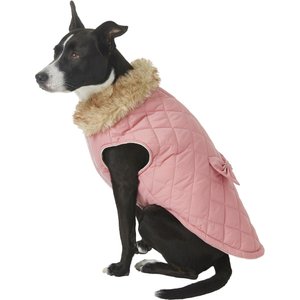 Frisco Aspen Insulated Quilted Dog & Cat Jacket with Bow, X-Large