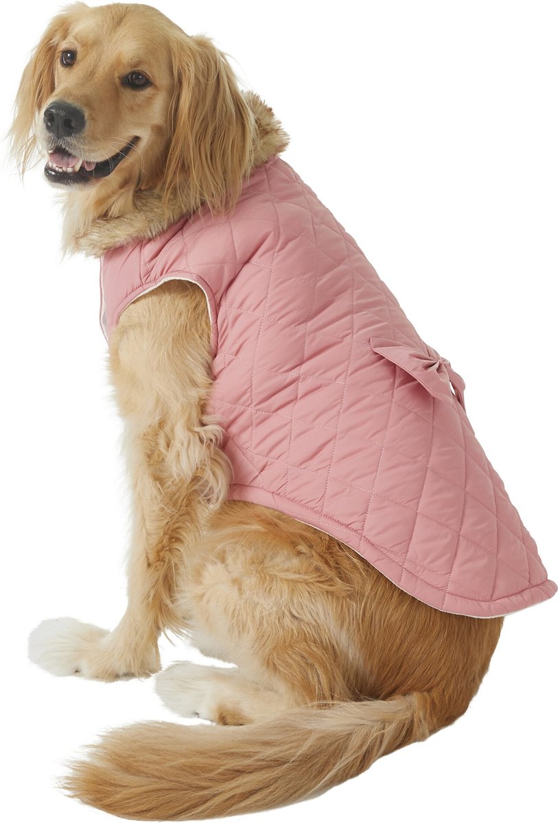 FRISCO Mediumweight Aspen Insulated Quilted Dog & Cat Jacket with Bow