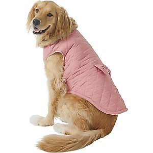 Frisco Mediumweight Aspen Insulated Quilted Dog & Cat Jacket with Bow, Pink, XX-Large