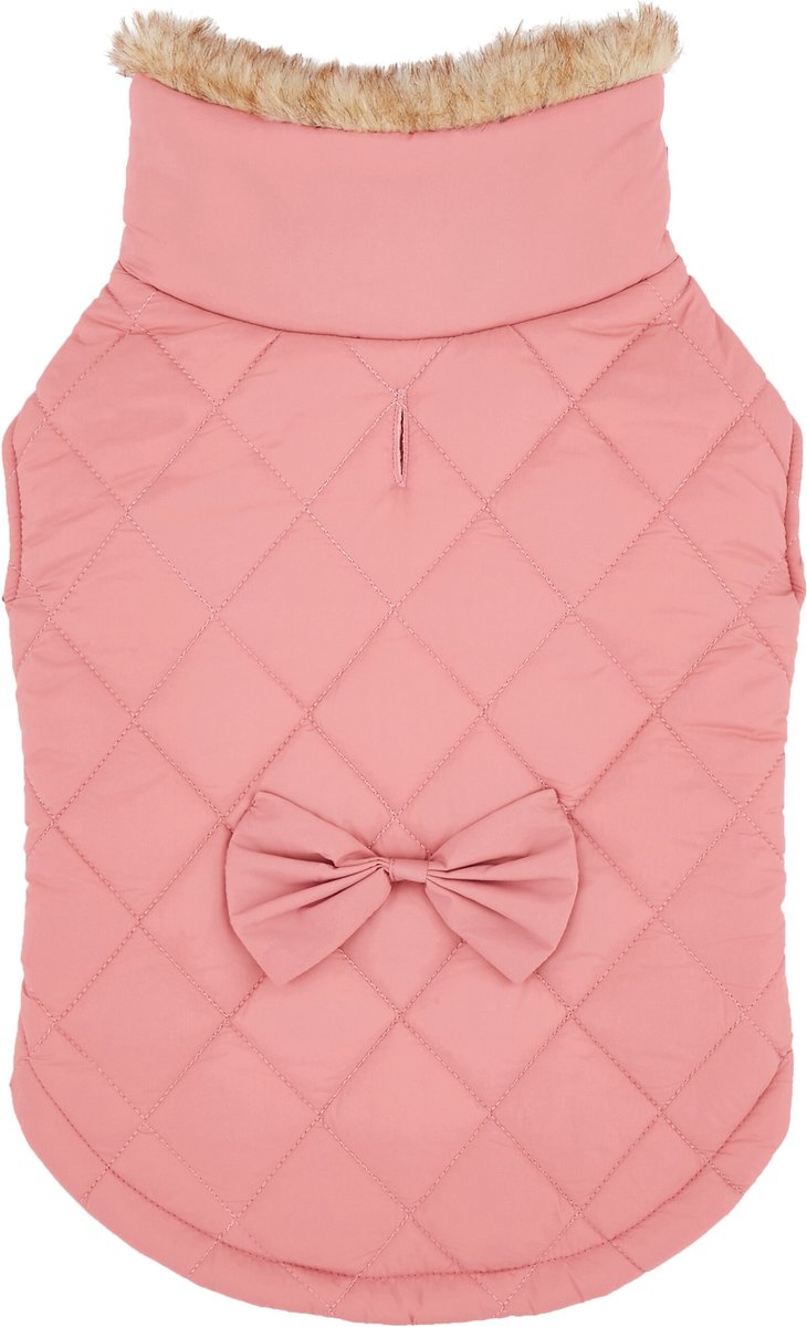 FRISCO Mediumweight Aspen Insulated Quilted Dog & Cat Jacket with Bow