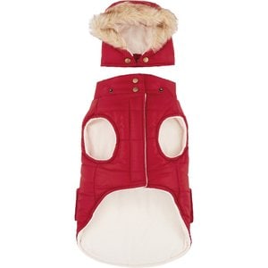 Frisco Mid-Heavyweight Portland Insulated Dog & Cat Parka, Crimson, Small