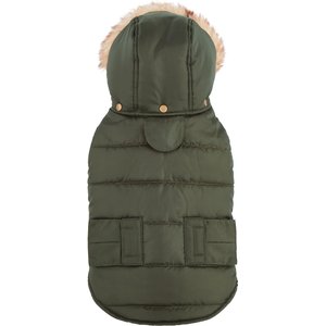 Frisco Mid-Heavyweight Portland Insulated Dog & Cat Parka, Olive, Medium