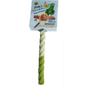 Polly's Pet Products Sand-E-Rope Nail Trimming Bird Perch, Color Varies, Small