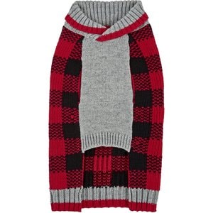 Frisco Buffalo Plaid Dog & Cat Sweater, Red, X-Small