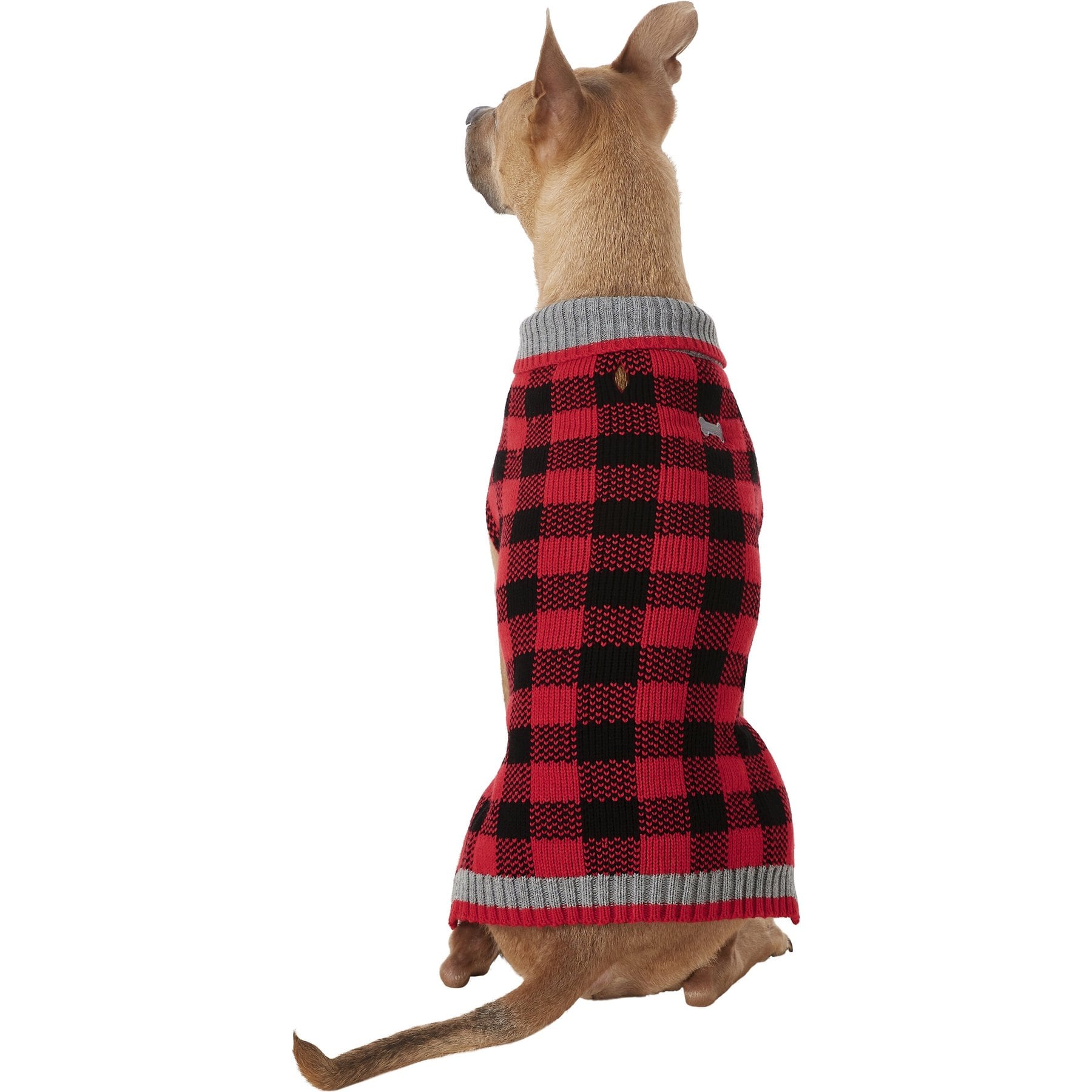 Frisco Buffalo Plaid Dog & Cat Sweater, Red, X-Large