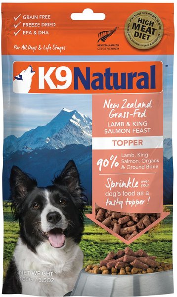 K9 Natural Lamb & King Salmon Grain-Free Freeze-Dried Dog Food Topper, 3.5-oz bag slide 1 of 10