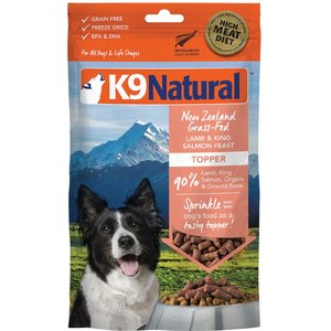 K9 Natural Lamb & King Salmon Grain-Free Freeze-Dried Dog Food Topper, 3.5-oz bag