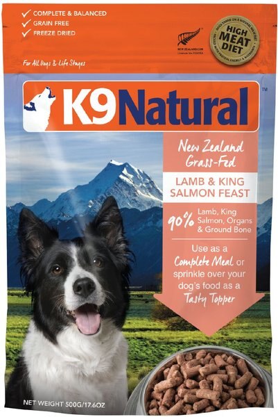 K9 Natural Lamb & King Salmon Grain-Free Freeze-Dried Dog Food, 1.1-lb bag slide 1 of 9