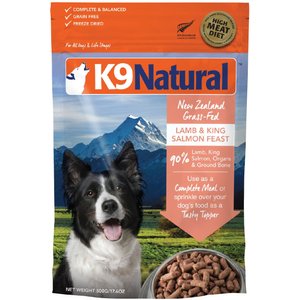 K9 Natural Lamb & King Salmon Grain-Free Freeze-Dried Dog Food, 1.1-lb bag