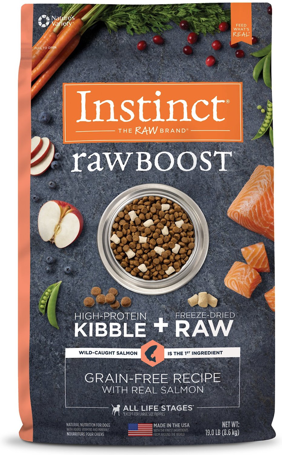 instinct raw boost salmon dog food