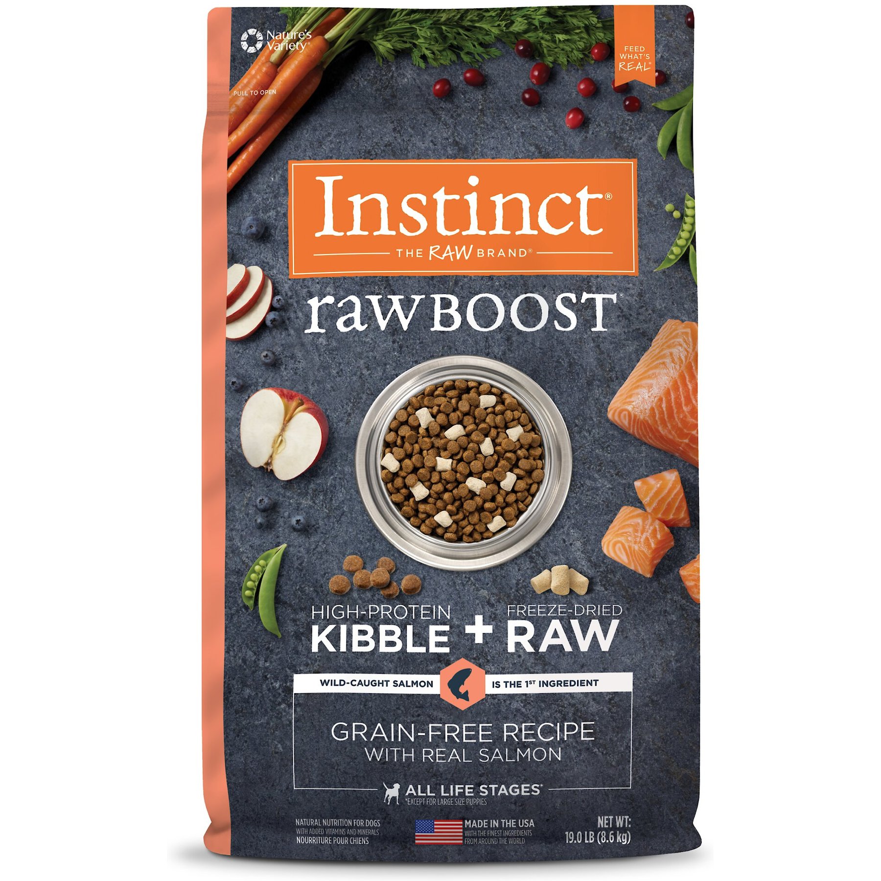 INSTINCT Raw Boost Adult Grain Free Real Salmon Recipe Dry Dog