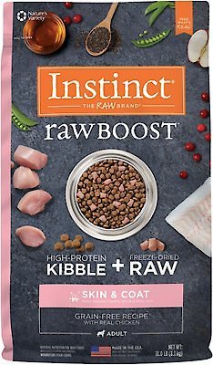 Instinct Raw Boost Skin & Coat Health Grain-Free Recipe with Real Chicken & Freeze-Dried Raw Pieces Adult Dry Dog Food, 18-lb bag slide 1 of 11