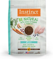 Instinct Be Natural Puppy Real Chicken & Brown Rice Recipe Freeze-Dried Raw Coated Dry Dog Food, 24-lb bag slide 1 of 9