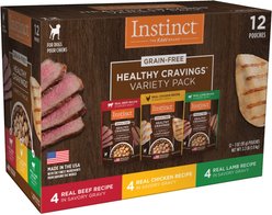 Instinct Healthy Cravings Grain-Free Cuts & Gravy Recipe Variety Pack Wet Dog Food Topper, 3-oz pouch, case of 12