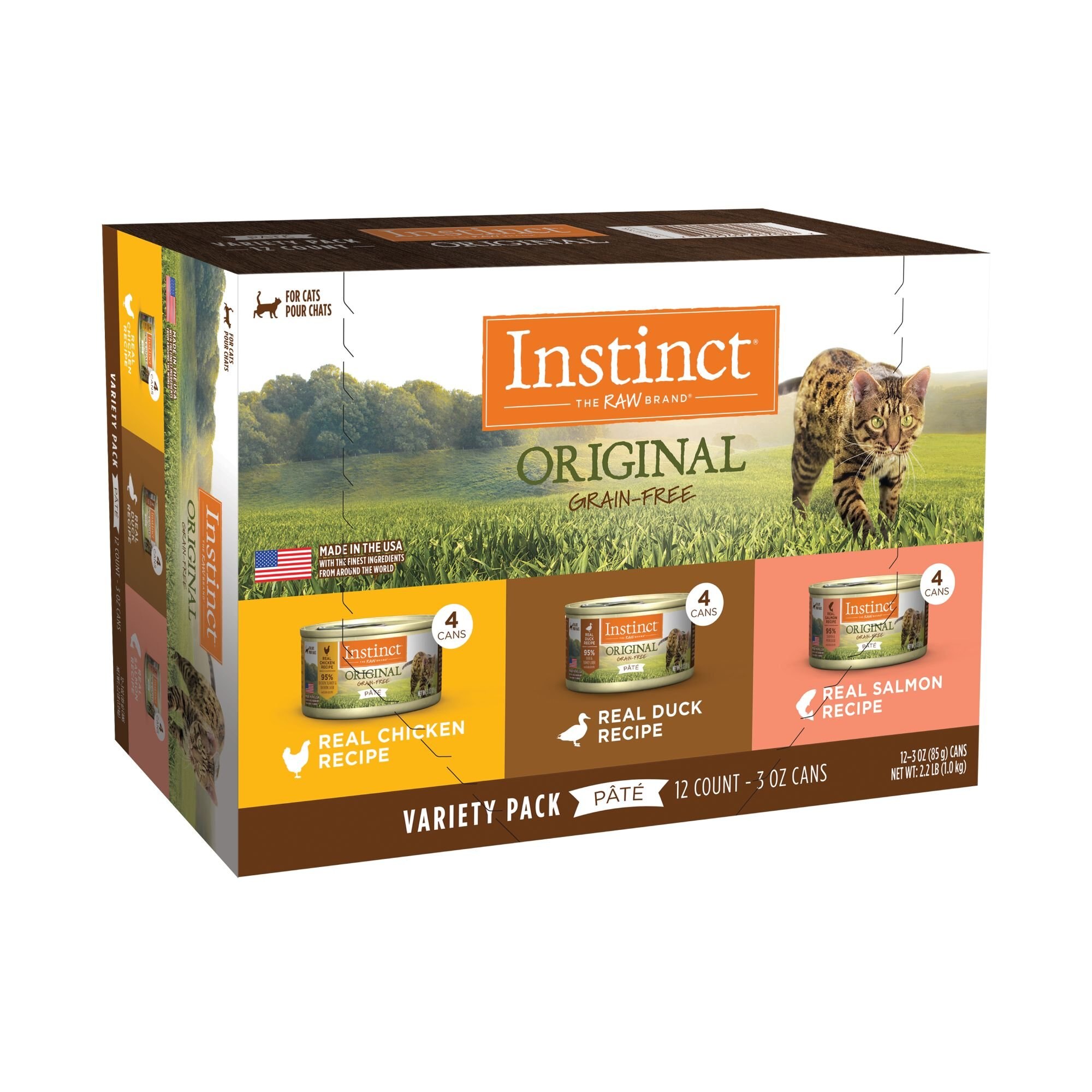 INSTINCT Original Variety Pack Grain Free Pate Wet Cat Food