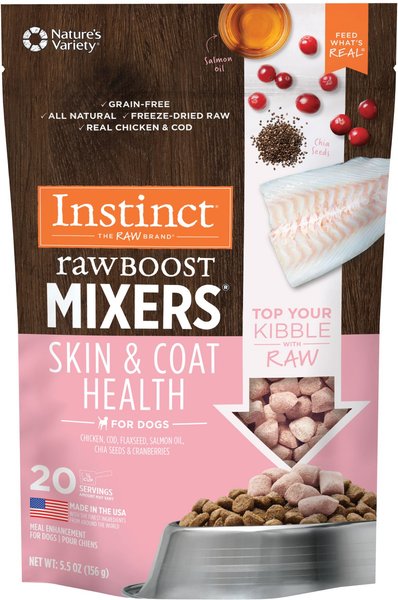 Instinct Freeze-Dried Raw Boost Mixers Grain-Free Skin & Coat Health Recipe Dog Food Topper, 5.5-oz bag slide 1 of 11