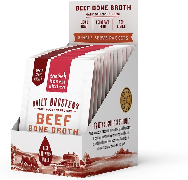 The Honest Kitchen Daily Boosters Beef Bone Broth with Turmeric for Dogs, 0.12-oz, pack of 12 slide 1 of 8
