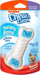 Hartz Chew 'n Clean Twisty Bone Bacon Scented Flexible Dog Chew Toy, X-Small