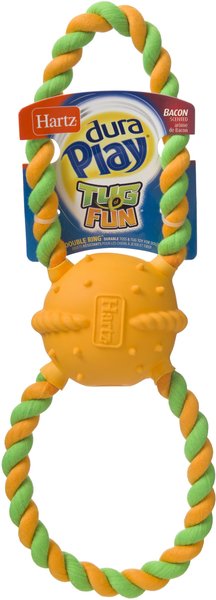 Hartz Dura Play Tug of Fun Double Ring Squeaky Latex Dog Toy slide 1 of 7