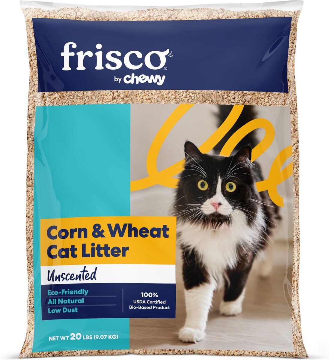 FRISCO Unscented Clumping Corn & Wheat Cat Litter, 20lb bag