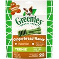 Greenies Seasonal Gingerbread Flavor Dental Dog Treats, Teenie, 22 count