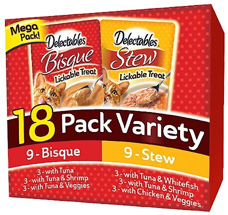 Hartz Delectables Stew & Bisque Variety Pack Lickable Cat Treats, case of 18 slide 1 of 10