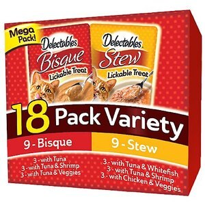 Hartz Delectables Stew & Bisque Variety Pack Lickable Cat Treats, case of 18