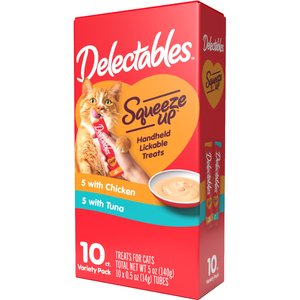 Hartz Delectables Squeeze Up Variety Pack Lickable Cat Treats, 0.5-oz tube, 10 count