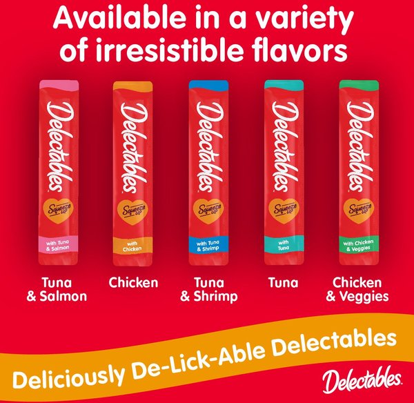 Show full view: Hartz Delectables Squeeze Up Variety Pack Lickable Cat Treats, 0.5-oz tube, 10 count slide 8 of 11