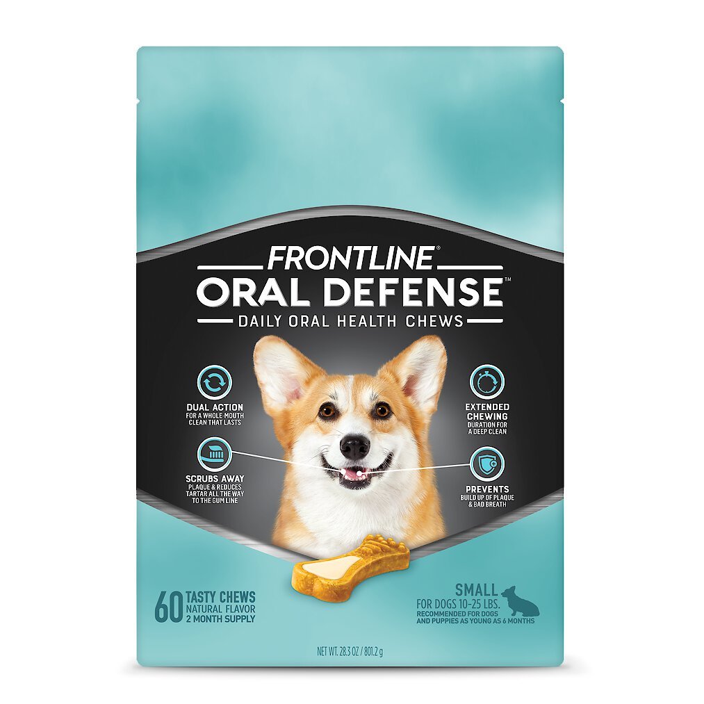 FRONTLINE Oral Defense Daily Oral Health Dental Dog Treats for Small