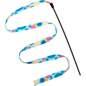 Frisco Fabric Teaser Wand Cat Toy, Neon Bubbles