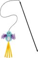 Frisco Bird with Feathers Teaser Wand Cat Toy with Catnip, Blue