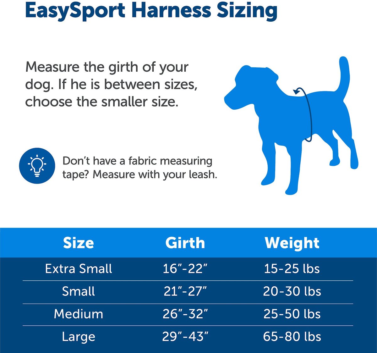 Dog measurements for clearance harness