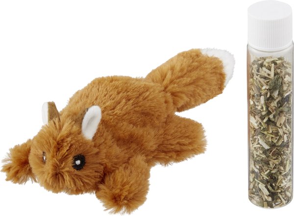 Frisco Squirrel Plush Cat Toy with Refillable Catnip, Brown Squirrel slide 1 of 4