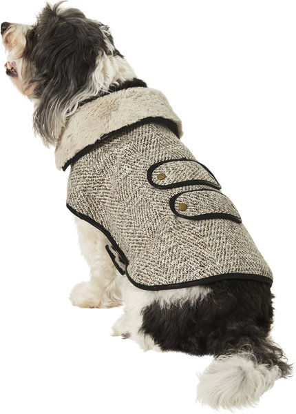 Frisco Manhattan Tweed Dog & Cat Coat, Taupe, Medium slide 1 of 8