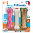 Nylabone Puppy Chew Variety Toy & Treat Triple Pack Pink, Small 