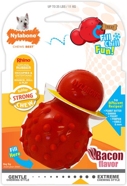 Nylabone Strong Chew Cone Stuffable Dog Toy Rubber Stuffable Cone Bacon Cone, Small  slide 1 of 11