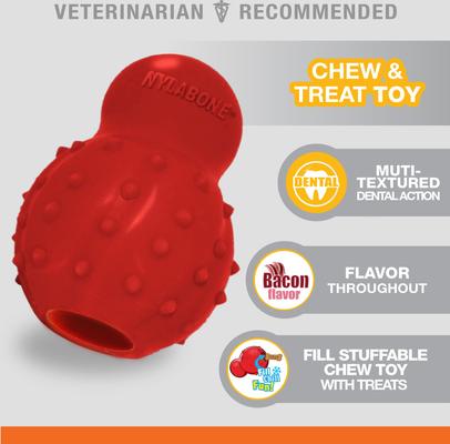 Show full view: Nylabone Strong Chew Cone Stuffable Dog Toy Rubber Stuffable Cone Bacon Cone, Large  slide 3 of 13