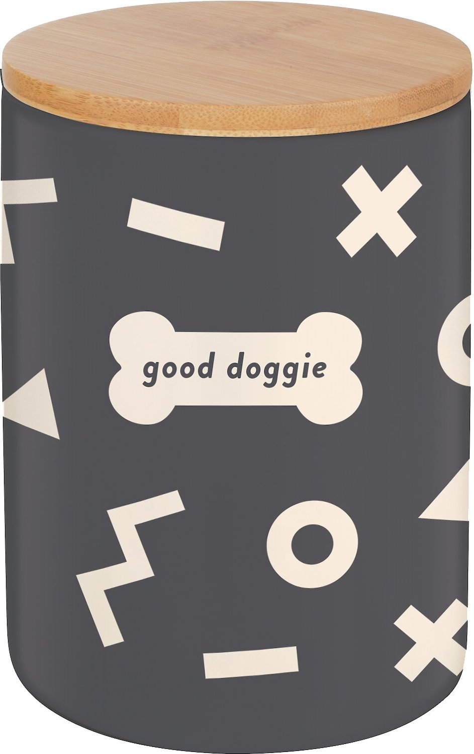 FRINGE STUDIO "Good Doggie" Ceramic Dog Treat Jar, Grey