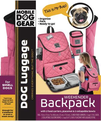 Show full view: Mobile Dog Gear Weekender Backpack Pet Travel Bag, Pink slide 3 of 7