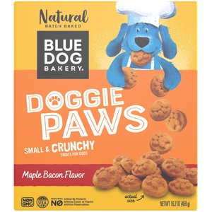 Blue Dog Bakery Doggie Paws Maple Bacon Dog Treats, 18-oz box