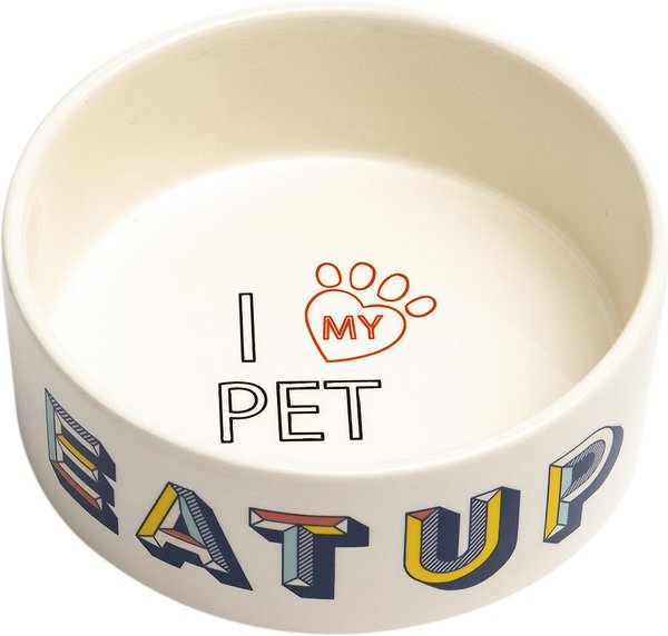Park Life Designs Retro Ceramic Dog & Cat Bowl, 4-cup slide 1 of 3