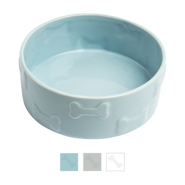 Park Life Designs Manor Ceramic Dog & Cat Bowl, Blue, 4-cup slide 1 of 3