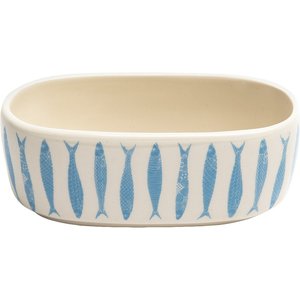 Park Life Designs Faro Oval Ceramic Cat Bowl, 2-cup
