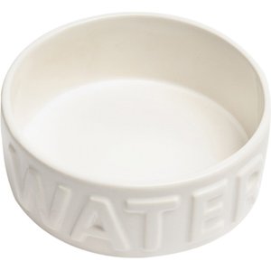 Park Life Designs Classic Ceramic Water Dog & Cat Bowl, White, 3-cup