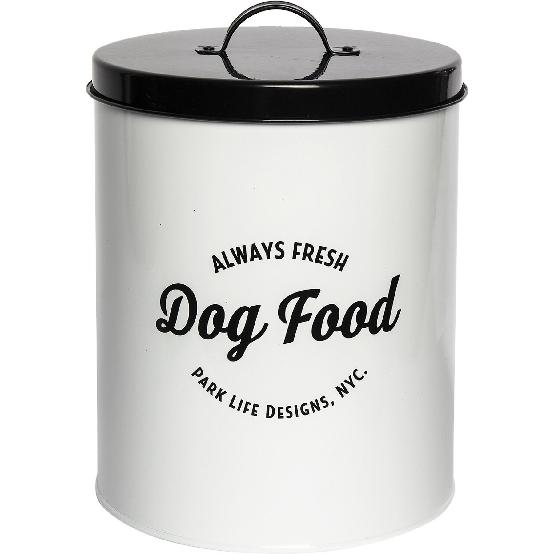 HANAMYA Pet Food Storage Container with Measuring Cup, White & Gray, 33-L, 1 Count