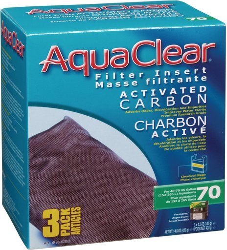 AquaClear Activated Carbon Filter Insert, Size 70, 3-pack